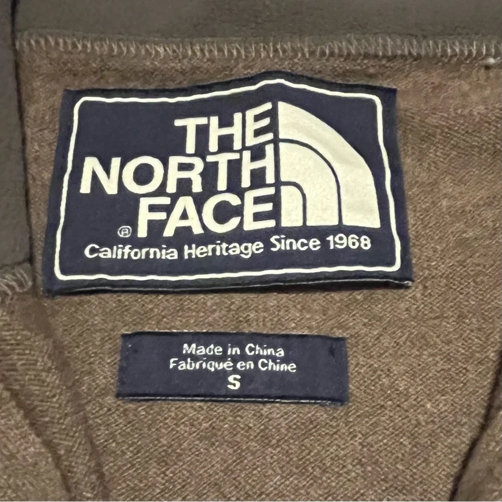 Men's The North Face 1/4 Zip Wool Blend Sweater‎ - Brown Heathered size Smalll